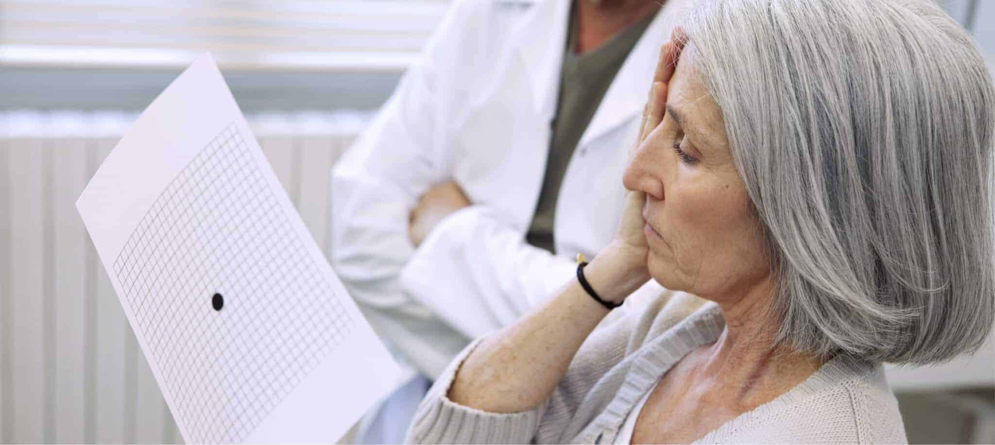 Patient vision test for ophthalmologist referral